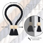 NICEEC 4 Pack Wooden Ball Magnetic Curtain Tiebacks Boho Home Decor Drape Tie - Image 4