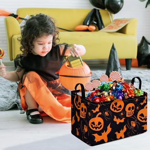 Pumpkin Pattern Storage Basket Gift Shelf Basket Storage Bin, Nursery Basket - Image 3