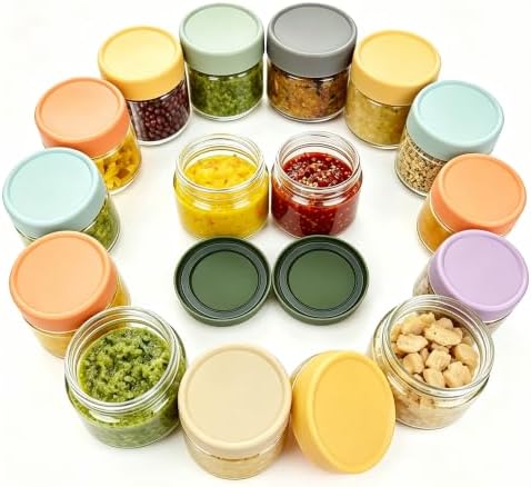 Lulonpon 16-Pack Thick Glass 2oz Mini Mason Jars by Lulonpon