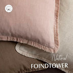 Foindtower Decorative Linen Fringe Throw Pillow Covers 24×24 Light Pink - Image 4