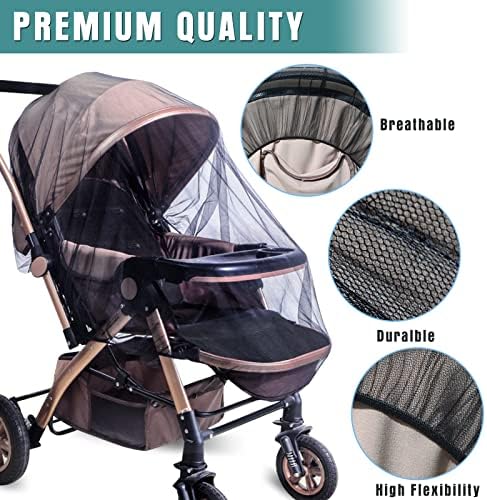 Sysmie 2PCS Baby Stroller Mosquito Net, Durable Mesh Protection - Image 4