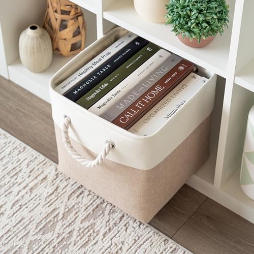 OrganiHaus 11x11 Cube Storage Bins, Rope Handles - Image 4
