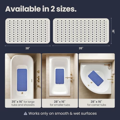 homerella Bathtub Mat Non Slip 35x16 Shower Mat Non Slip Anti Mold BPA Free - Image 5