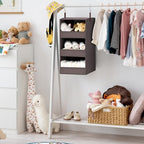 GRANNY SAYS 3-Shelf Hanging Closet Organizer, Foldable Storage, Dark Brown - Image 2