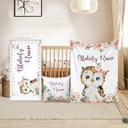 Custom Crib Bedding Set for Girls Boys Gifts Owl Design Color12 by Duckbe