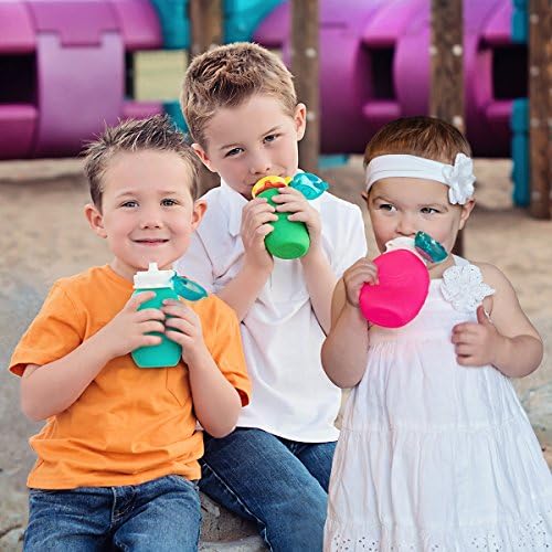 Pink 3.5 oz Squeasy Snacker Spill Proof Silicone Reusable Food Pouch - Image 5