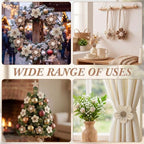 Tegeme 4 Pcs Curtain Tiebacks Flower Curtain Holdbacks Boho Floral Drapery - Image 6