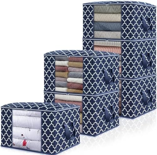 Storage Bags 100L 6Pack Clothes Organization and Storage Containers by WiseLife