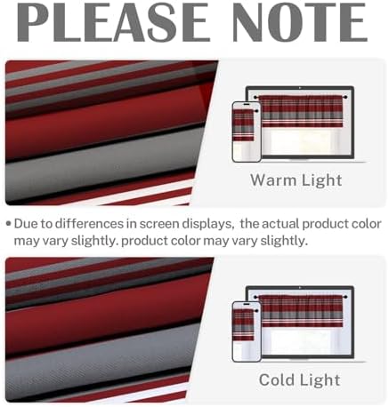 Emvency Valances for Windows, 2 Pack, 52x18 Inch, Striped Red - Image 6
