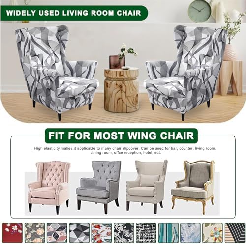CRFATOP Wingback Chair Covers Wing Armchair Slipcovers - Image 6