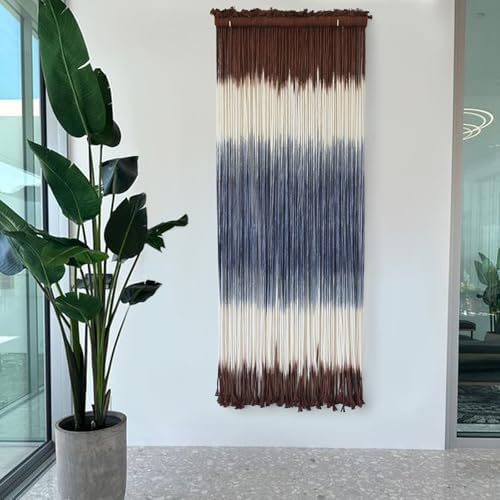 Macrame Wall Hanging Dip-Dye Wall Decor 15''W*39''L Boho Handmade Fiber Wall - Image 2