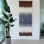 Macrame Wall Hanging Dip-Dye Wall Decor 15''W*39''L Boho Handmade Fiber Wall - Image 2