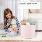 XUANGUO Cotton Rope Basket For Girls Kids 16”X14” pink - Image 6