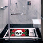 Shower Mat Non Slip 26.8 x 15.1 Inches, Skull Rose Bathtub Mat Shower Stall Mats - Image 6