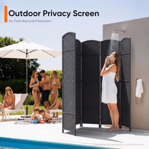 JOSTYLE Outdoor Privacy Screen 6-Panel Folding Room Divider Space Partition - Image 7