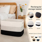 OIAHOMY Blanket Basket Laundry Basket Dog Toy Basket 108L Gradient Black - Image 5
