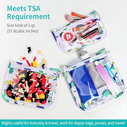 HIONXMGA Set of 3 Clear Travel Toiletry Bag, TSA Approved, Quart Size S/M/L - Image 3