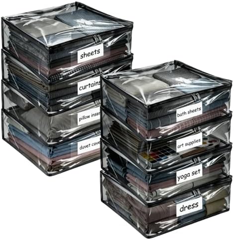 Plastic Storage Bags with Easy-Glide Zipper, Durable Clear Vinyl Zippered by Kikerike