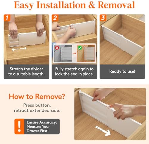 Lifewit 8" Tall Drawer Dividers, Adjustable Deep Drawer Organizer Clothes - Image 4