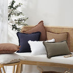 Foindtower Decorative Linen Fringe Throw Pillow Covers Cozy Boho Farmhouse - Image 7