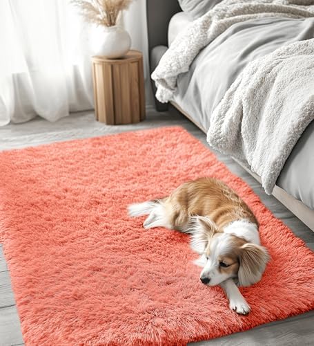 OLANLY 3x5 Machine Washable Small Bedside Rug, Soft Fluffy Shaggy Rugs - Image 6