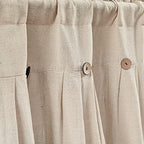 Lush Decor Linen Button Farmhouse Valance, Dark Linen - Image 3