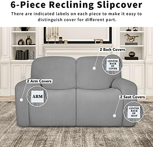 Easy-Going 100% Dual Waterproof Recliner Loveseat Cover, 6-Pieces Stretch - Image 4