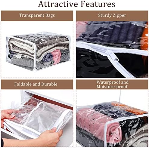 Shappy 6 Packs Clear Plastic Storage Bags - Image 4
