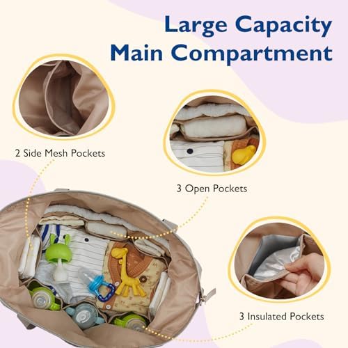 mommore Diaper Bag Tote Large Travel Baby Bag - Image 3
