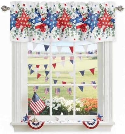 4th of July Kitchen Curtains Valances by VandarllinHomeKitchenDecor