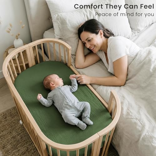Konssy Muslin Bassinet Sheets for Baby Boys and Girls, 2 Pack - Image 2