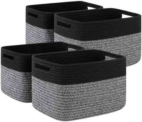 4 Pack Storage Baskets for Organizing, Woven Baskets for Shelves by SIXDOVE