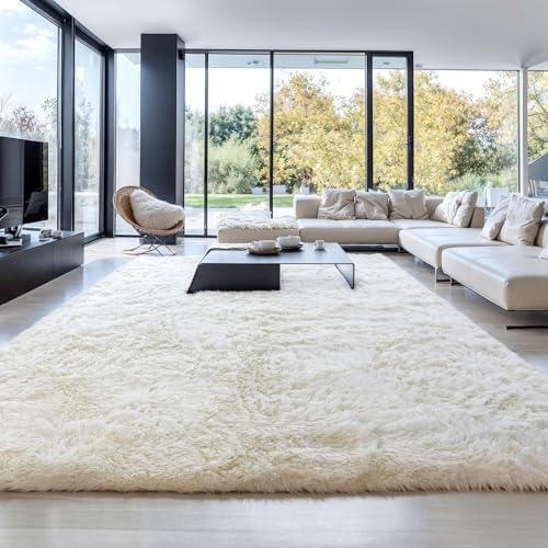 6x9 Thick Cream White Shag Rug for Bedroom, Soft Plush Fluffy Carpet - Image 6