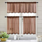 MIULEE Chocolate Brown Window Valance 1 Panel 54W x 18L - Image 6