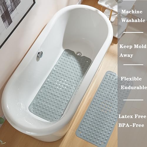 YANZIFLY Bathtub Mat for Shower: Soft Silicone Bath Mat Non Slip - Image 5