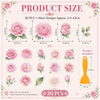 Fullhawl 30 Pcs Rose Non Slip Shower Stickers, Bathtub Safety - Image 2