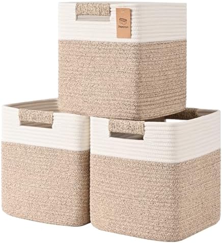 11 Inch Storage Cubes, 3 Pack Cube Storage Bins by Degeyoyo