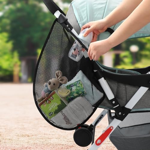Accmor Universal Stroller Organizer, Side Sling Stroller Organizer, Mesh Cargo - Image 6