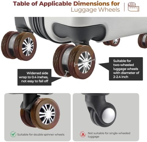 8Pcs Luggage Wheel Covers, Travel Accessories - Image 3