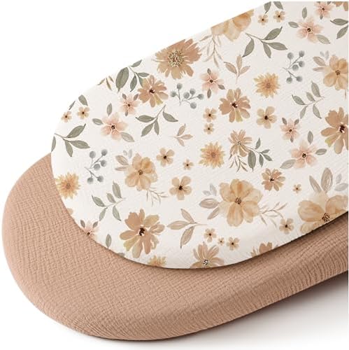 Konssy 2 Pack Muslin Bassinet Sheets by Konssy