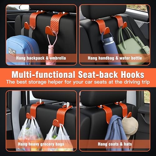 4-Pack Car Headrest Hooks Holds 55lbs Seat Storage Organizer - Image 5