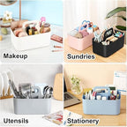 Multiuse Caddy Organizer with Handle, Portable Divided Plastic Tote Bin - Image 2