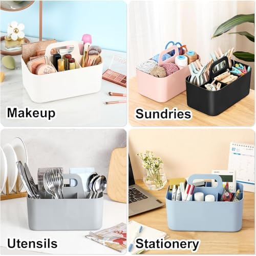 Multiuse Caddy Organizer with Handle, Portable Divided Plastic Tote Bin - Image 2