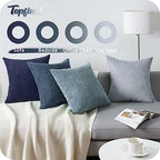 Topfinel Navy Blue Euro Shams Decorative Throw Pillow Covers 26x26 Inch Set of 4 - Image 6