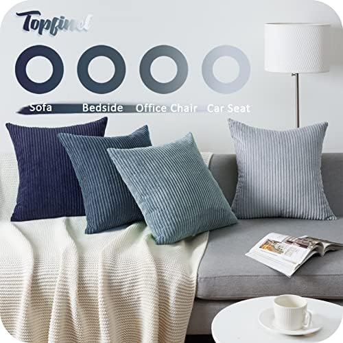 Topfinel Navy Blue Euro Shams Decorative Throw Pillow Covers 26x26 Inch Set of 4 - Image 6