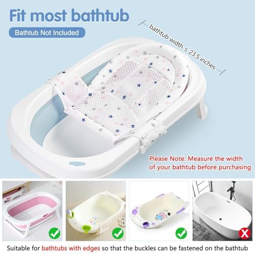 Colorlife Baby Bath Seat Support Net Infant Bathing Seat Support Mat, - Image 3