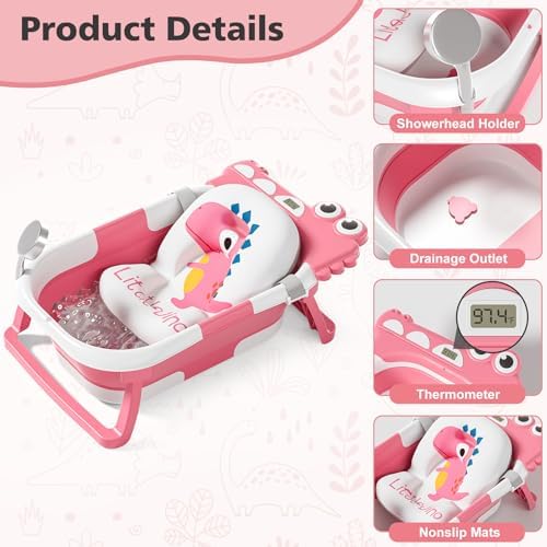 Collapsible Baby Bathtub for Newborn, Foldable Baby Bath Tub - Image 2