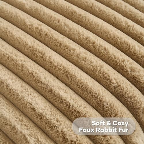 FUTEI Pack of 2 Faux Fur Throw Pillow Covers 28x28 Inch - Image 2
