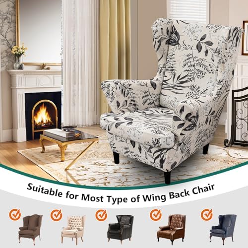 NILUOH Wingback Chair Covers 2-Piece, Armchair Slipcovers - Image 3