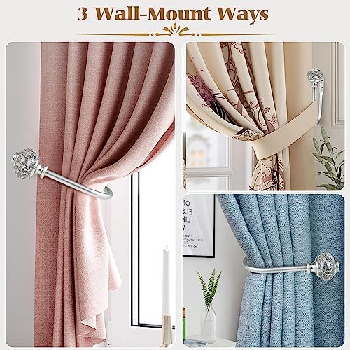 USFOOK Silver Curtain Holdbacks, Decorative Drapery Tiebacks, 2 Pack/1 Pair - Image 6